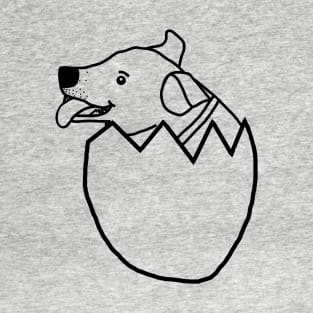 Minimal Jack Russell Dog Hatching from Egg T-Shirt